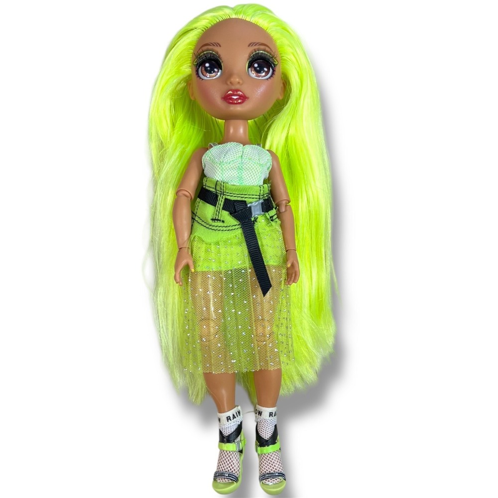 Rainbow High Karma Nichols Neon Green Fashion Doll Outfit Top Skirt Shoes Socks